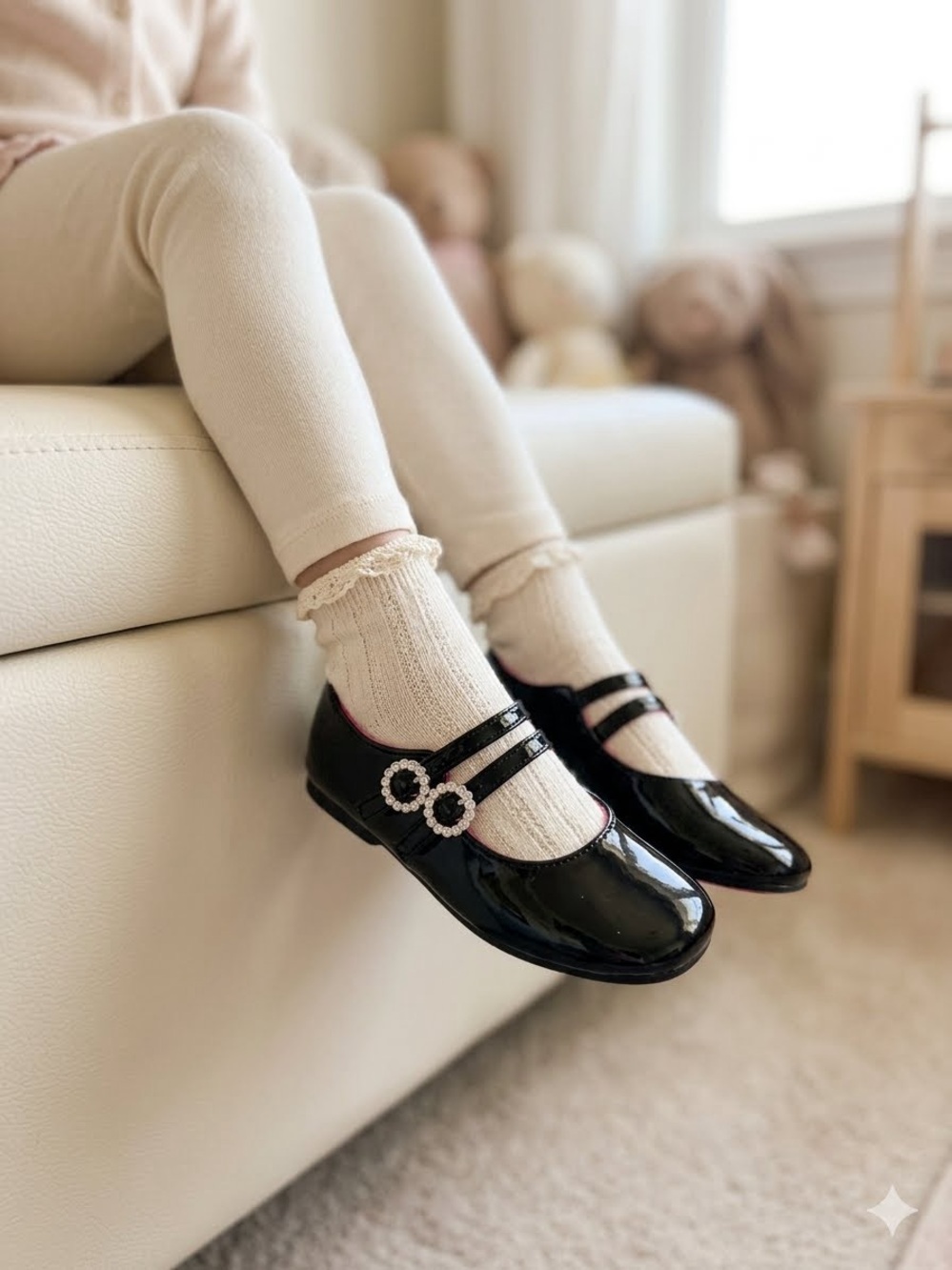 Cupcakes and Cashmere Kids Black Patent Mary Jane Shoes — Size 9 Toddler